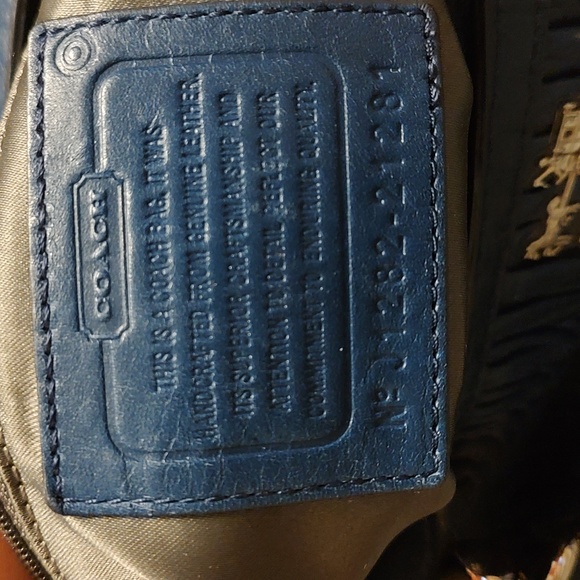 Coach Madison Rhodium (dark blue) gathered leather satchel 2012. EUC. Preloved - Picture 4 of 13